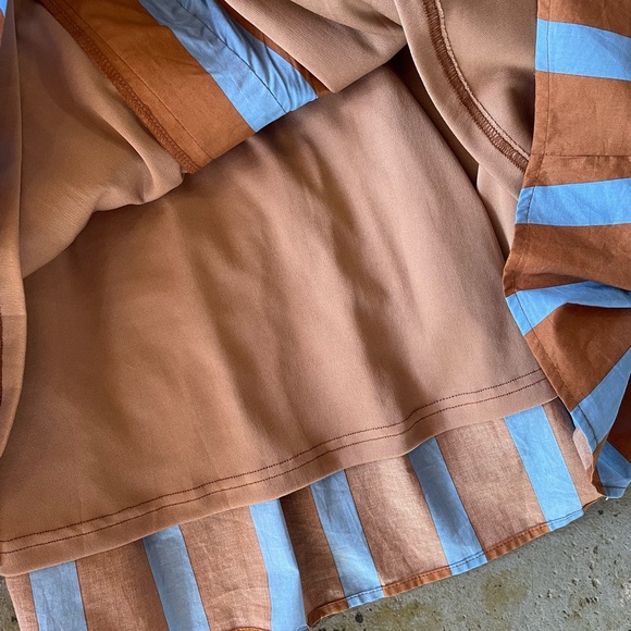 NWT Entro Chevron and Striped V-Neck Dress in Blue and Brown Size Large - Picture 7 of 9